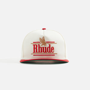 Rhude Rossa Structured coated Hat - Ivory / Red