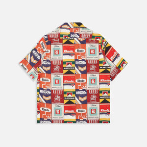 Rhude Cigaretta Silk Shirt Island - Red Multicolor