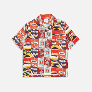 Rhude Cigaretta Silk Shirt Island - Red Multicolor
