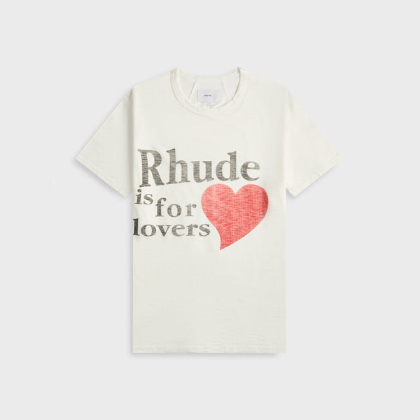 ★Rhude★ ホワイト 'Lovers' スラブ Tシャツ 関税込み】Rhude ホワイト 'Lovers' スラブ Tシャツ Rhude Rhude