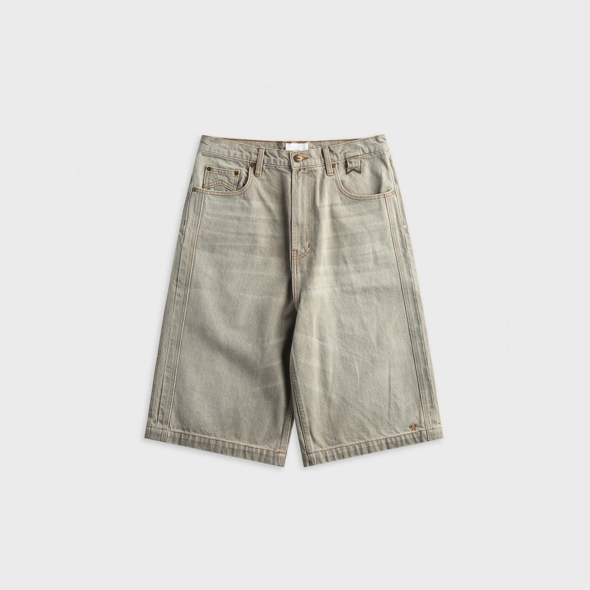 Rhude Baggy Traxedo Denim Short - Liberty Grey