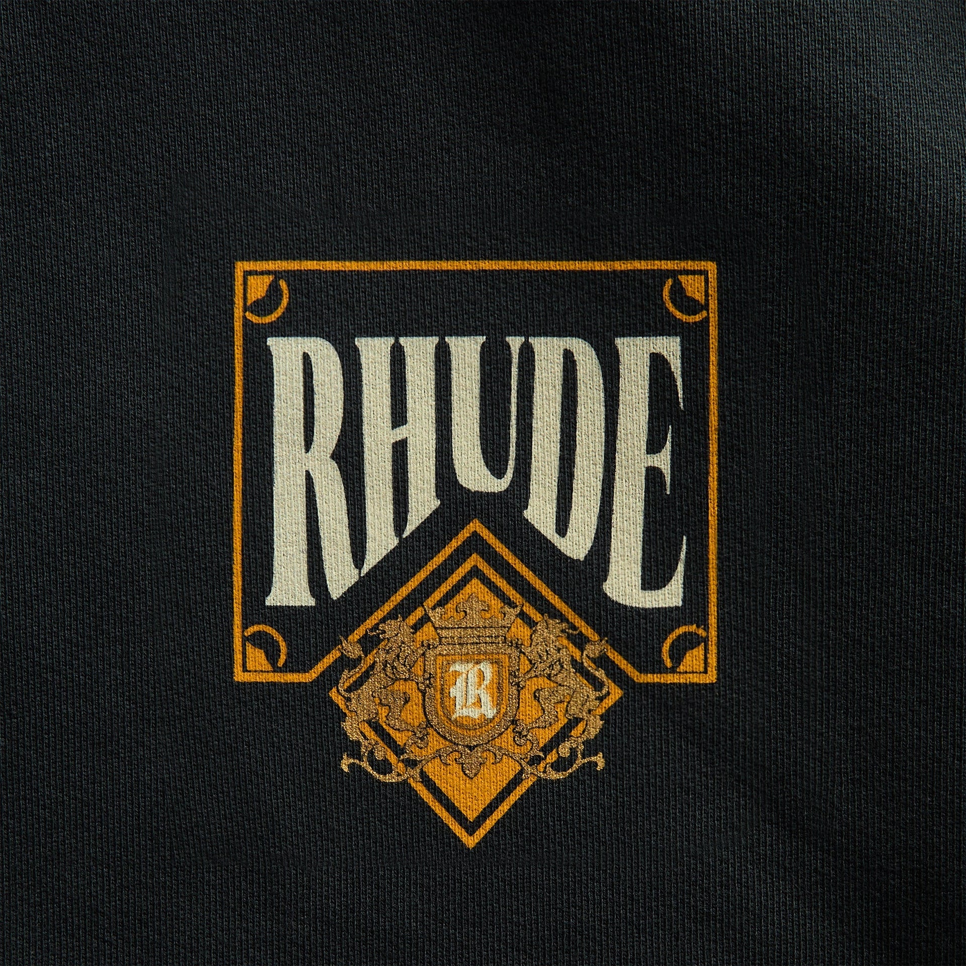 Rhude Playing Card Hoodie - Vintage Black / Yellow