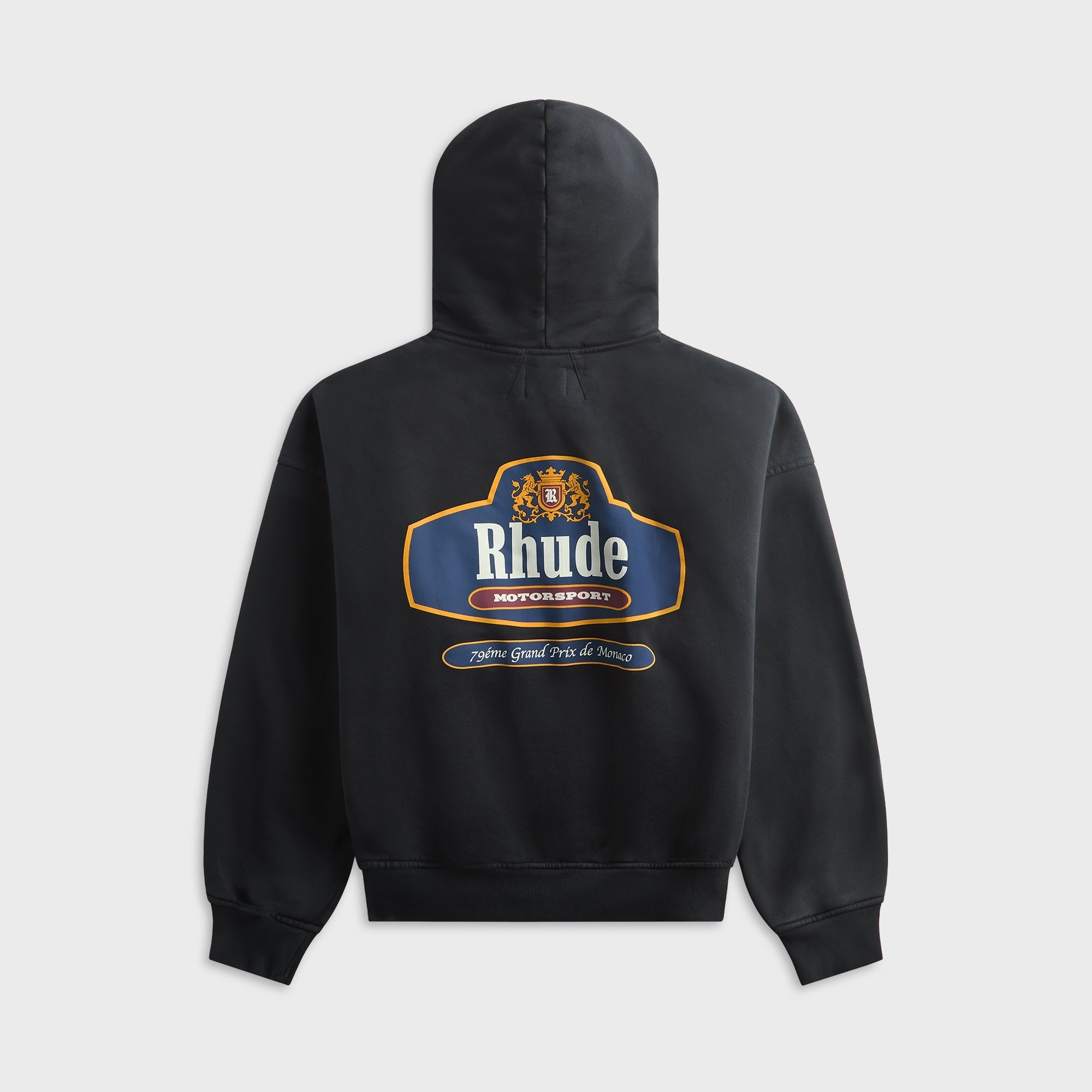 Rhude Racing Crest Zip-Up Hoodie - Vintage Black / Navy – Kith