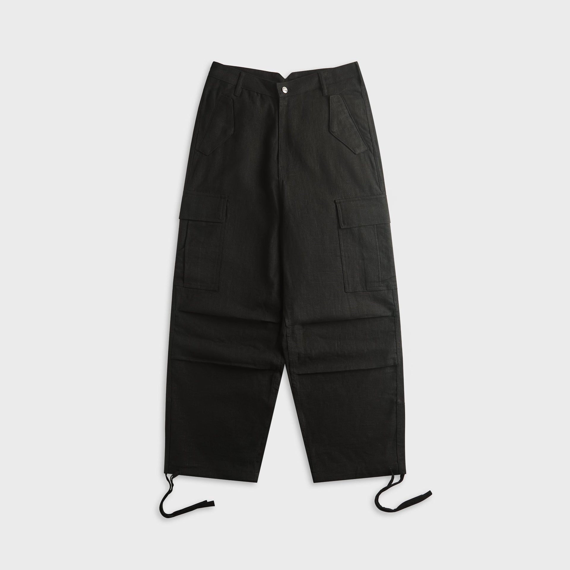 Rhude Linen Parachute Cargo Pant - Black