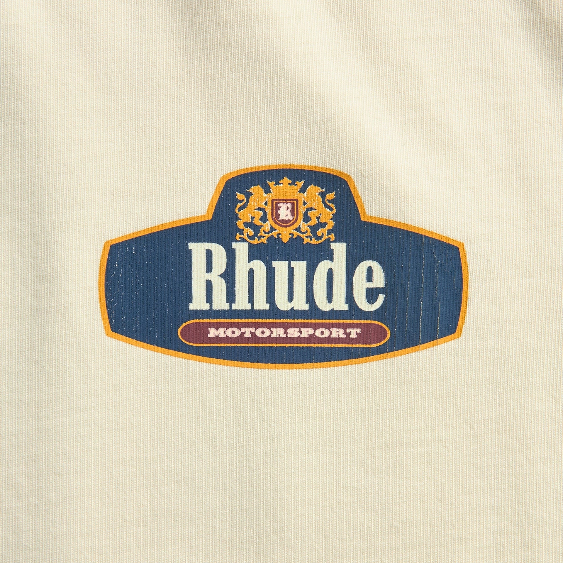 Rhude Racing Crest Tee - Vintage White / Navy