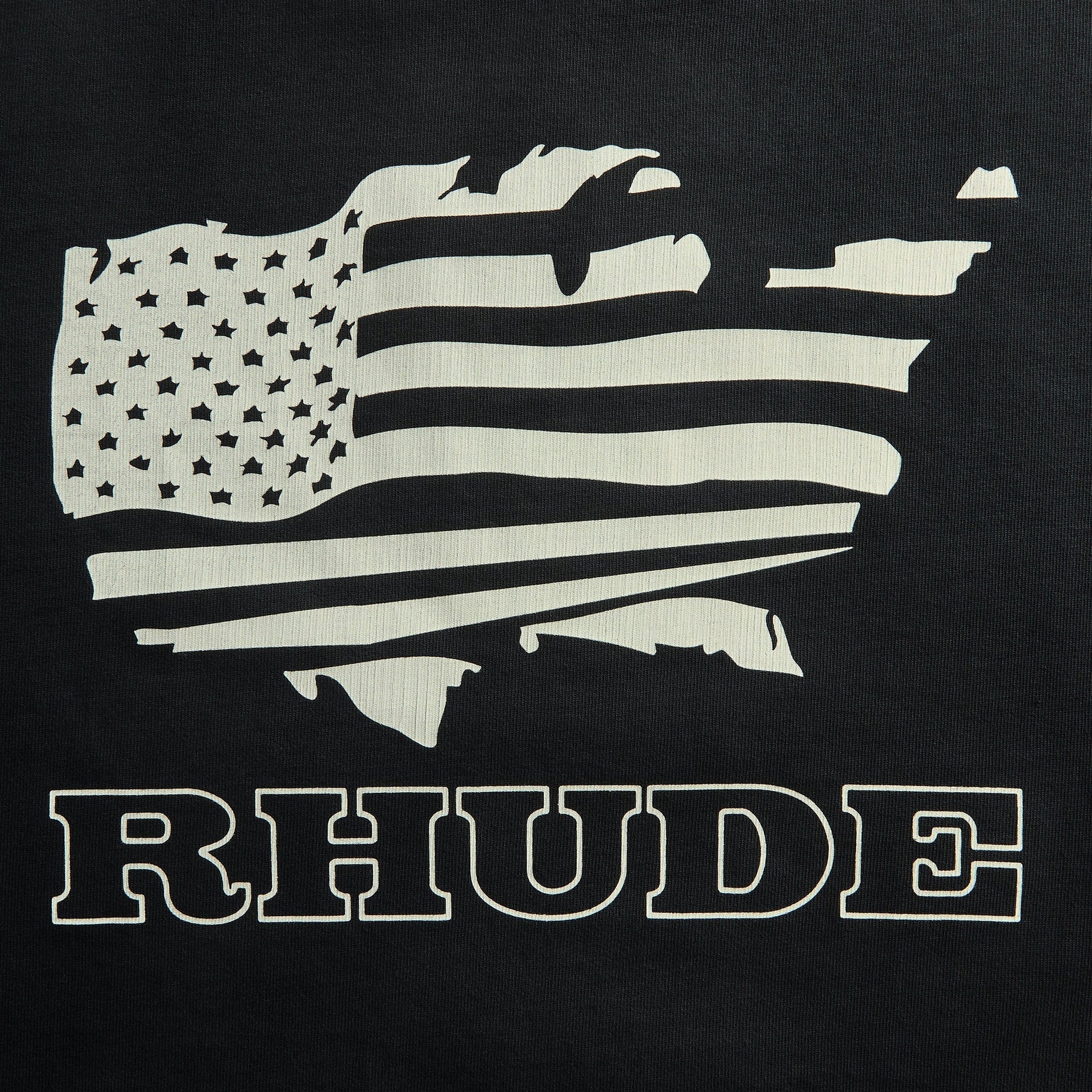 Rhude Banner Tee - Vintage Black / White