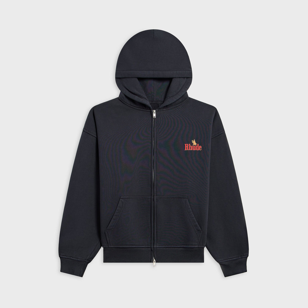 Rhude American Spirit Zip Up Hoodie - Vintage Black / Red