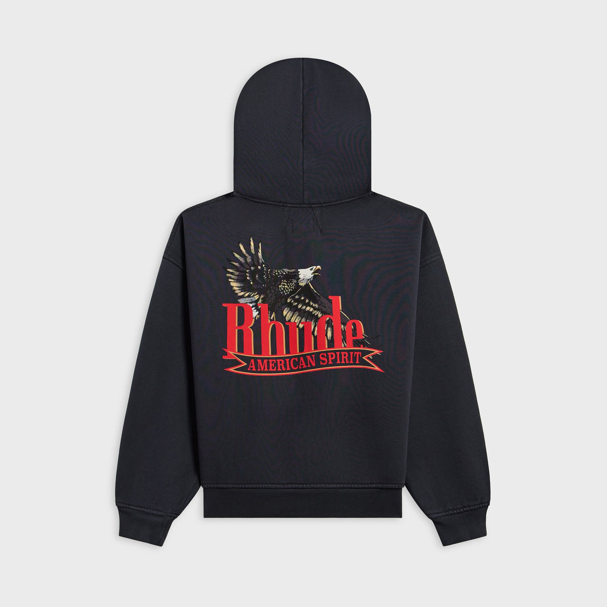 Rhude American Spirit Zip Up Hoodie - Vintage Black / Red
