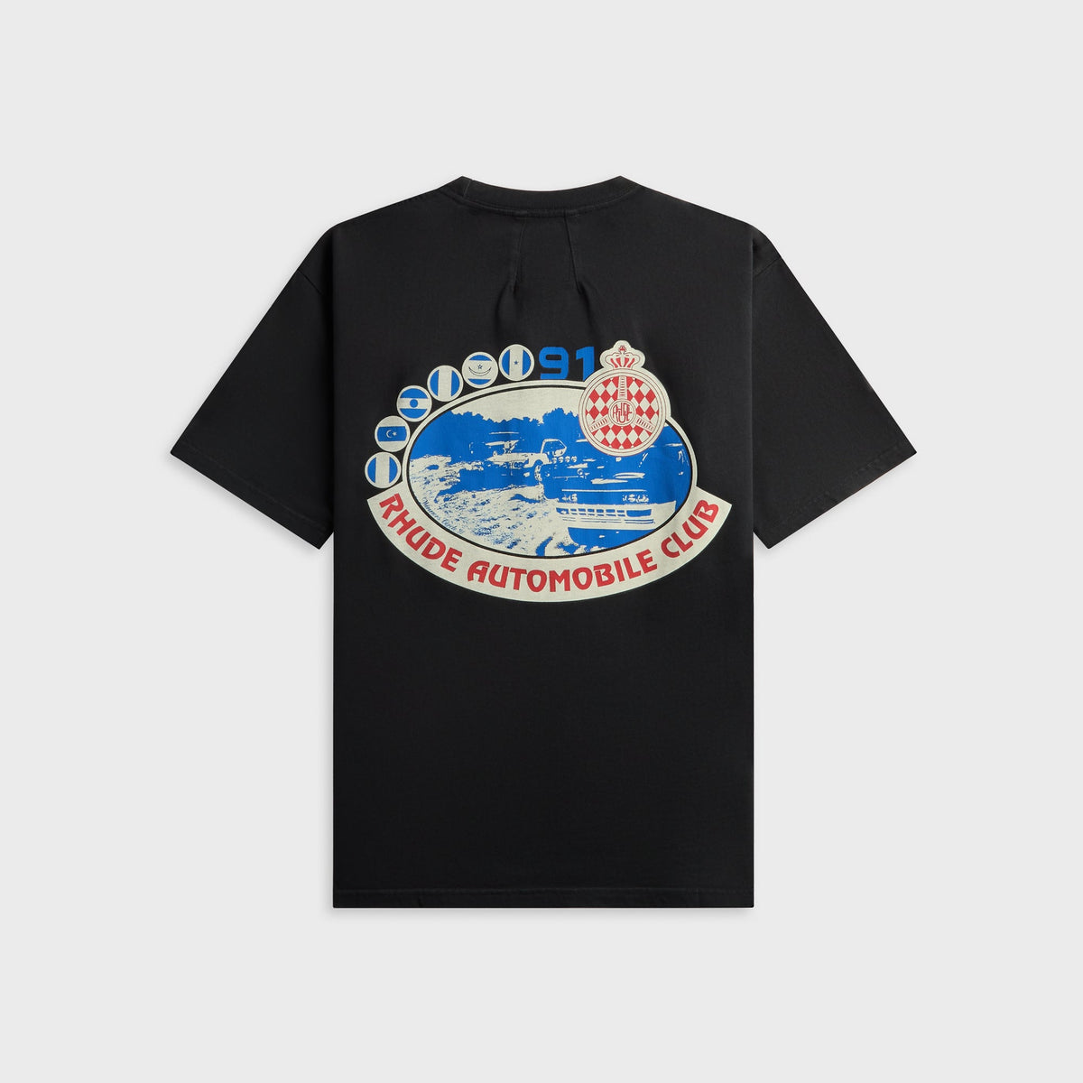 Rhude Automobile Club Tee - Vintage Black / Red