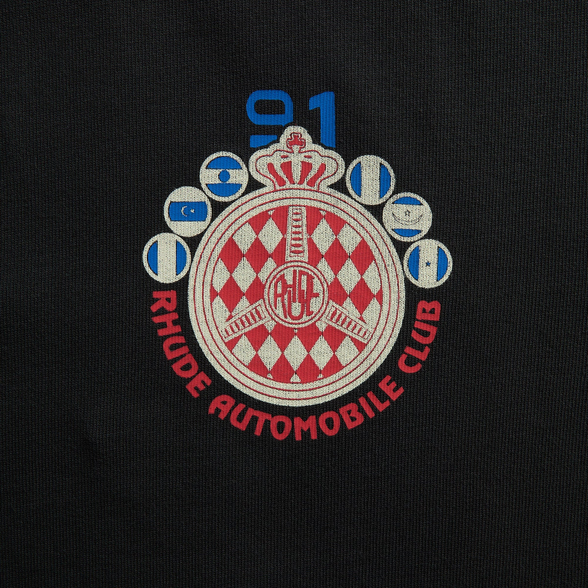 Rhude Automobile Club Tee - Vintage Black / Red