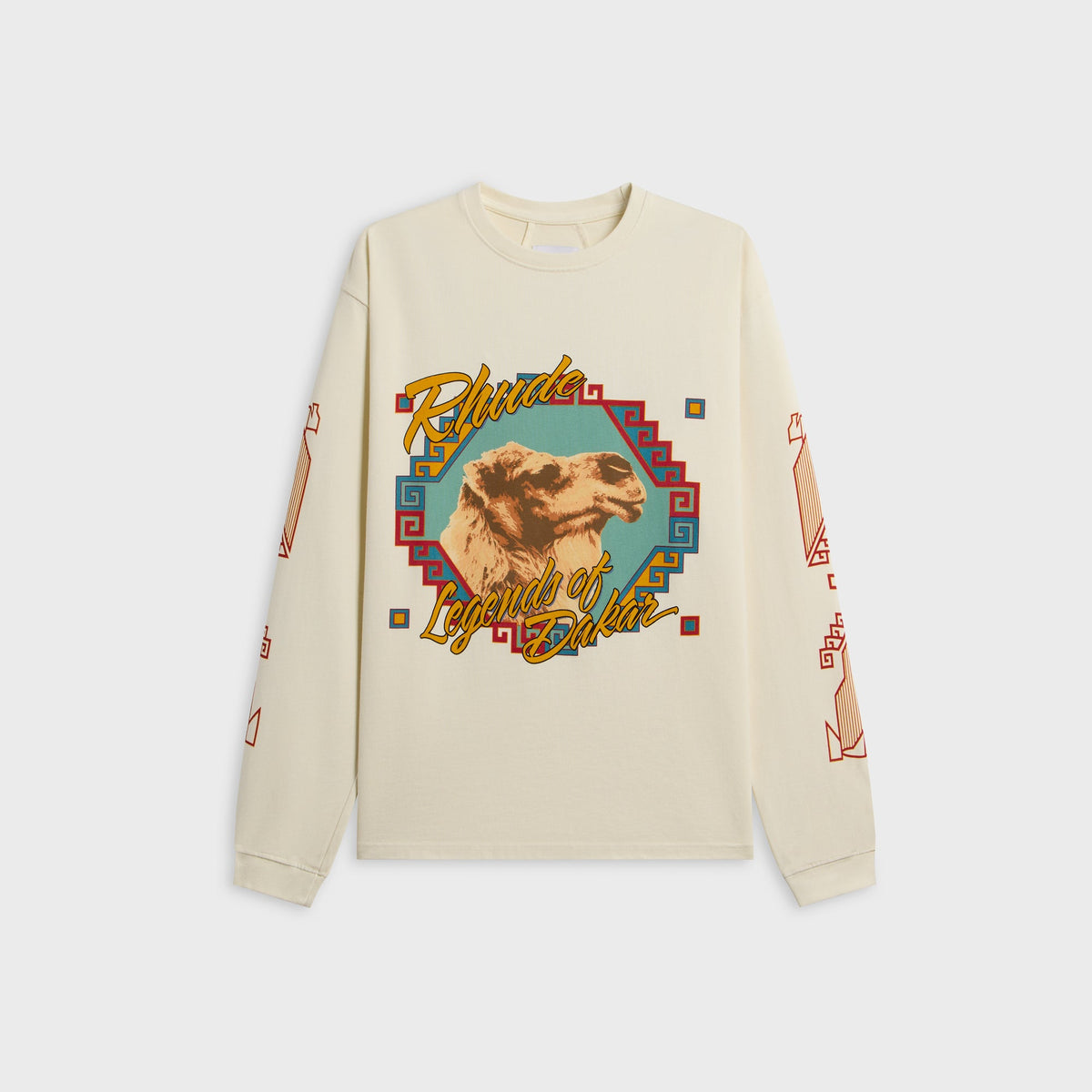 Rhude Legends Of Dakar Long Sleeve Slub Tee - Vintage White