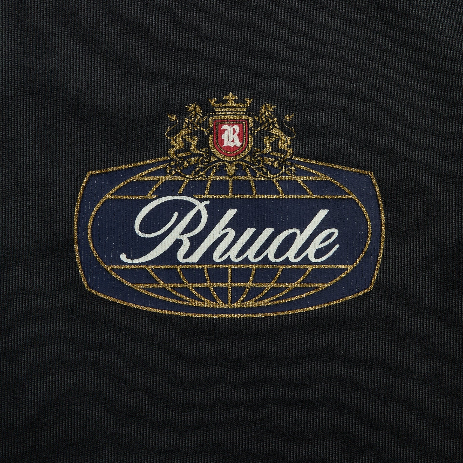 Rhude Safari Crest Tee - Vintage Black / Blue / Red