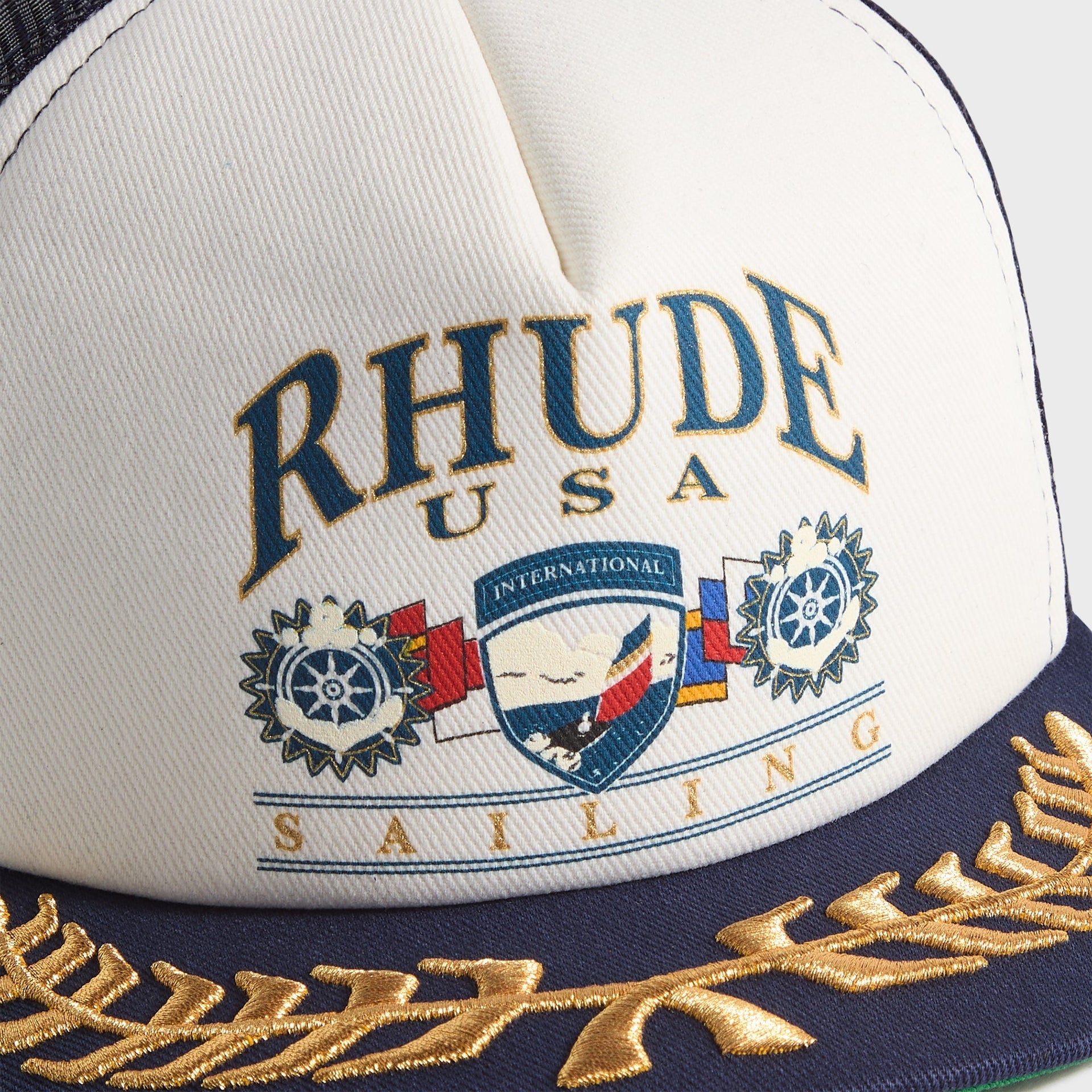 Rhude USA Sailing Icon Trucker Cap - Navy / White