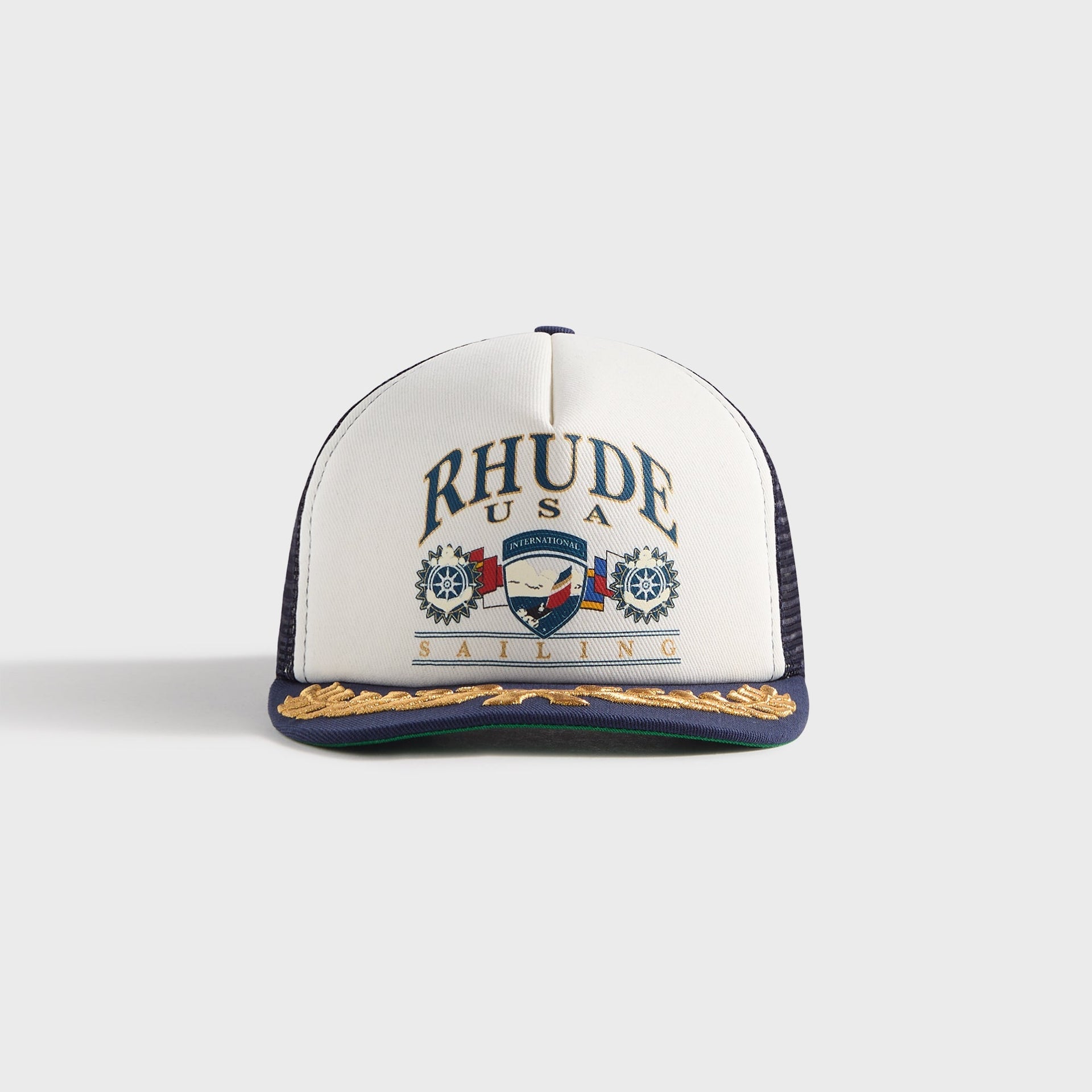Rhude USA Sailing Icon Trucker Cap - Navy / White