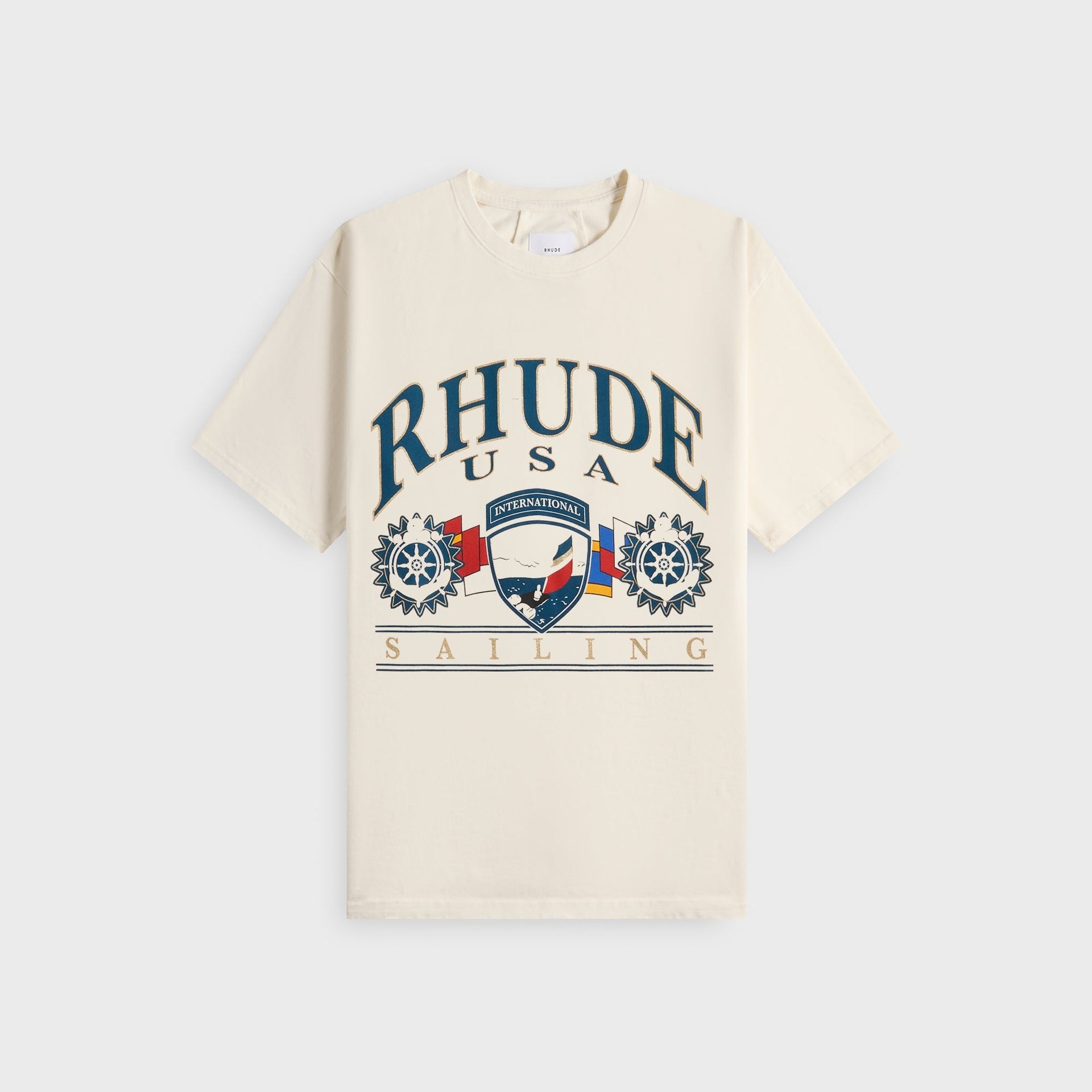 Rhude USA Sailing Icon Tee - Vintage White / Black