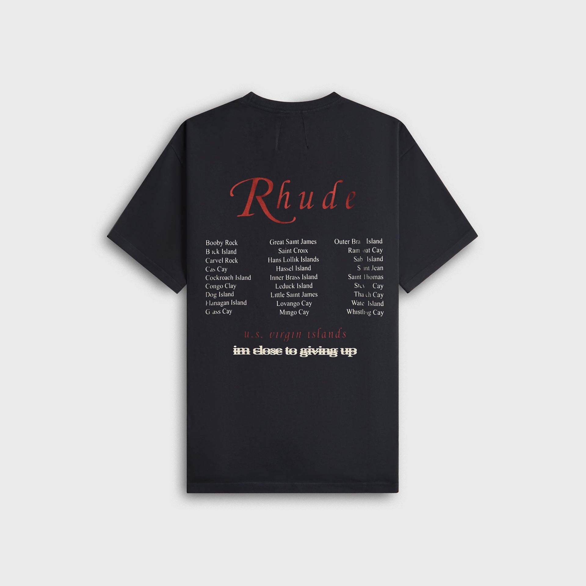 Rhude Usvi Regatta Tour Tee - Vintage Black /  White / Red