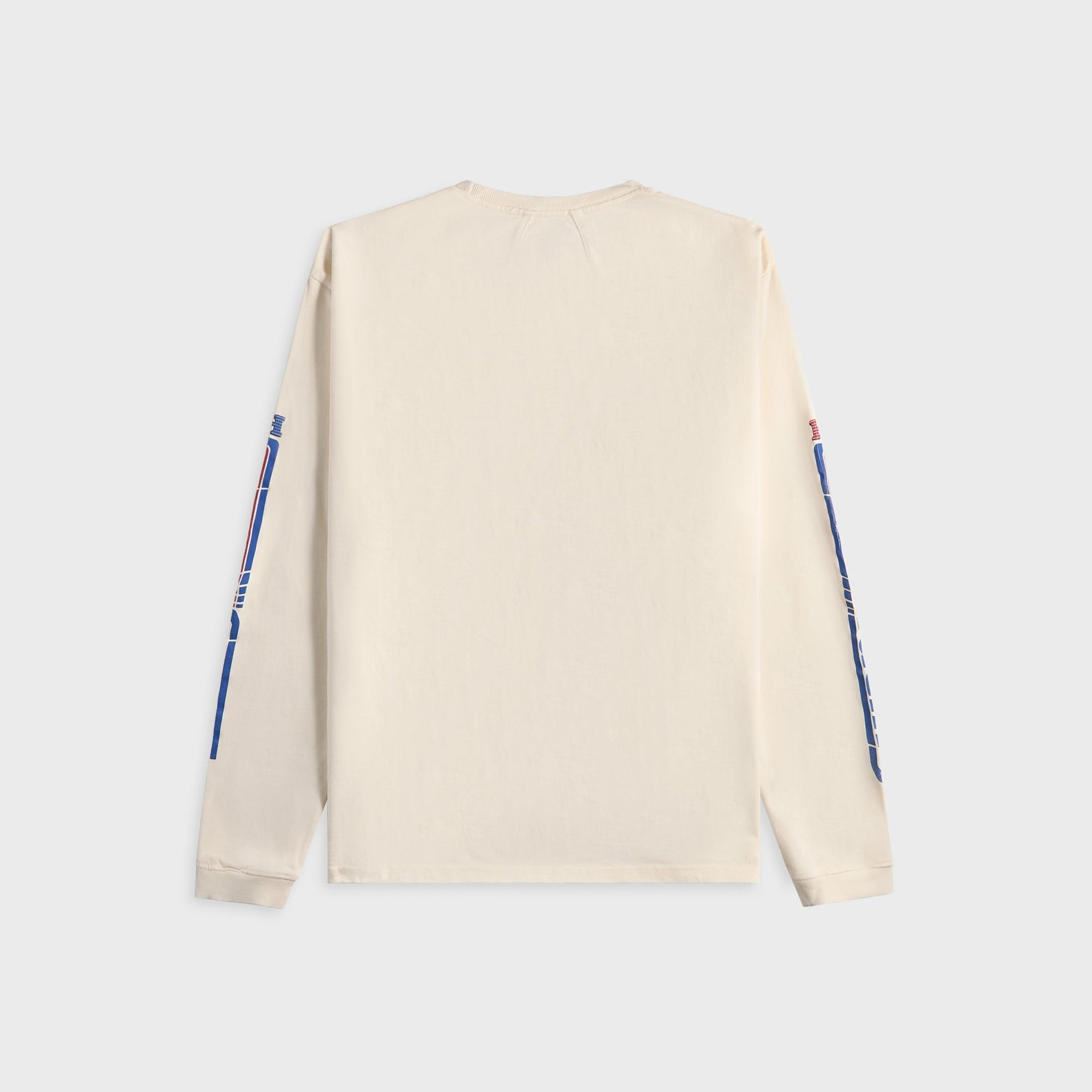 Rhude Split Petrol Logo Long Sleeve Tee - Vintage White / Red / Blue