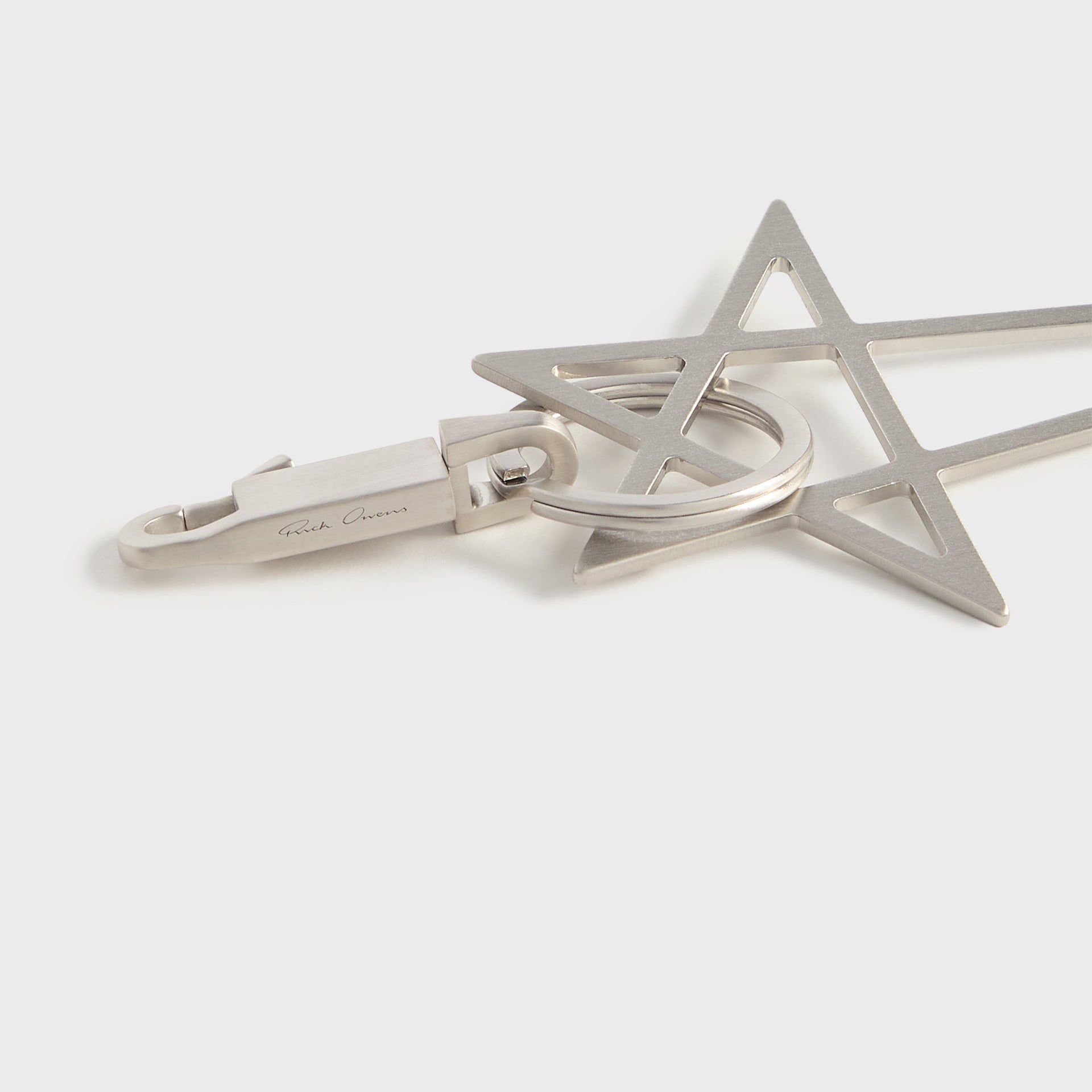 Rick Owens Big Pentagram Keychain - Palladium