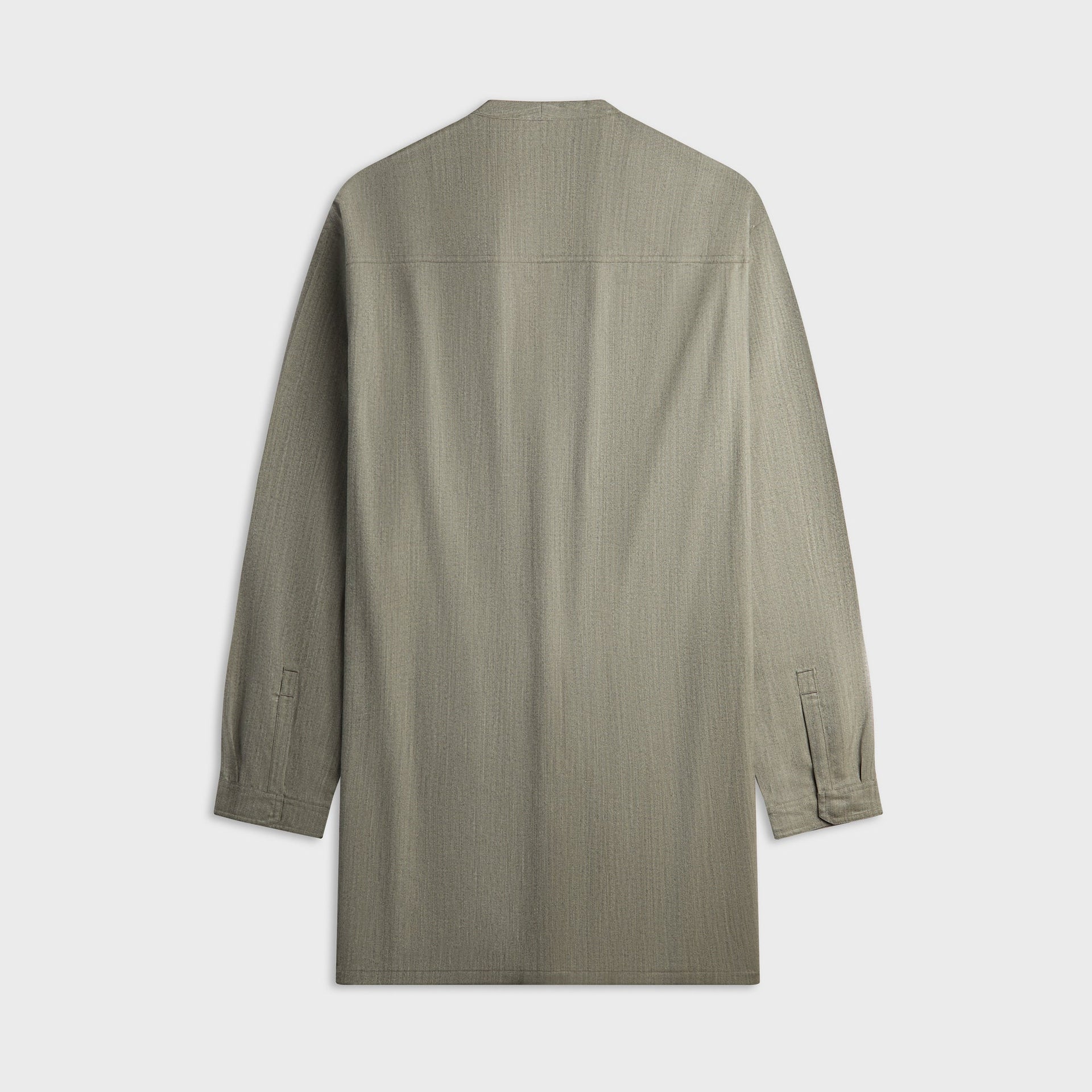 Rick Owens Camicia Concordian grey melange shirt, back view, flat lay