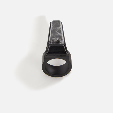 Rick Owens Crystal Trunk Ring - Black