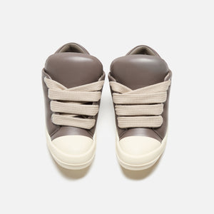 Rick Owens Scarpe in Pelle Jumbo Laced Padded Low Sneakers - Dark Dust / Milk