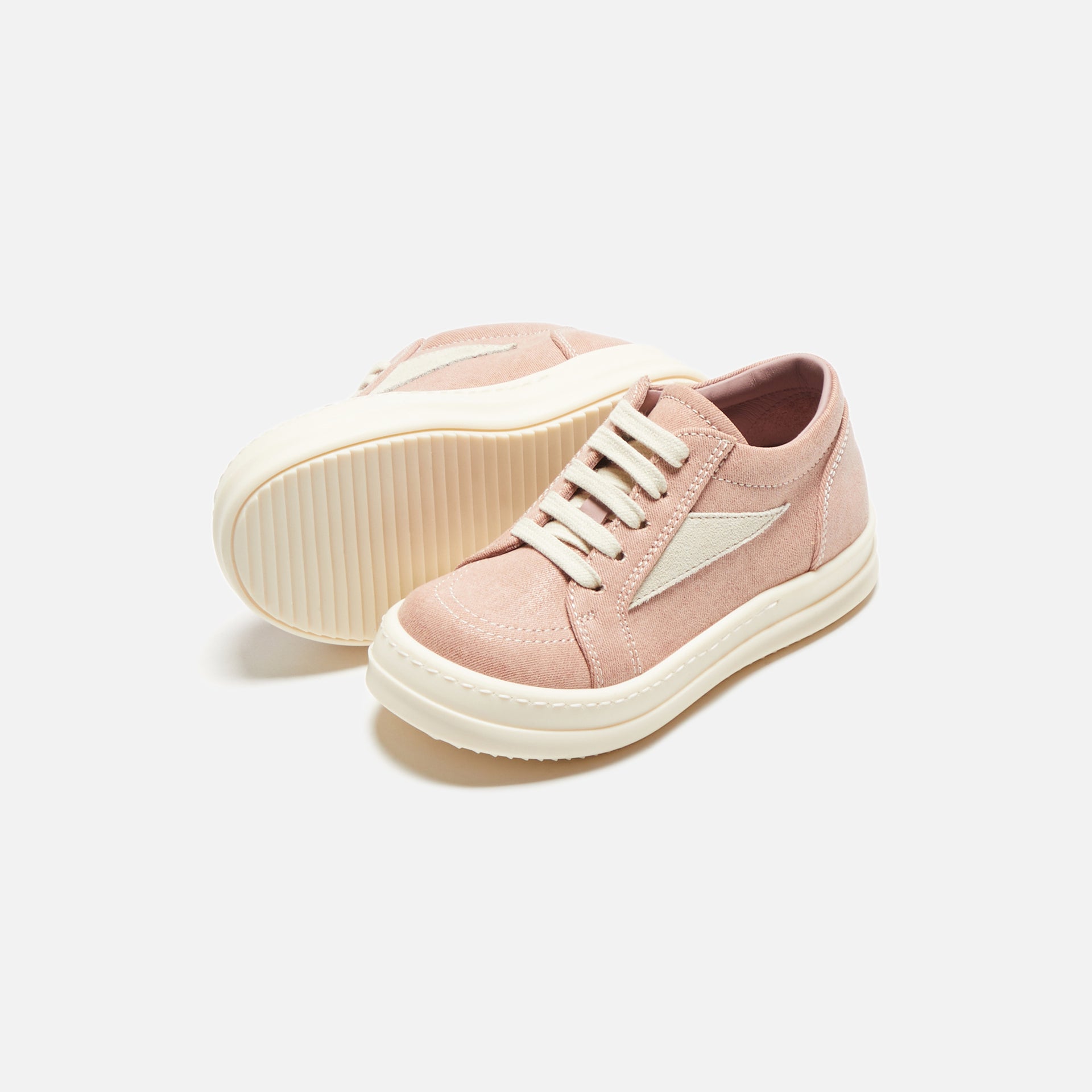 Rick Owens Baby Vintage Sneakers - Dark Pink / Milk / Milk / Scarpe in Denim