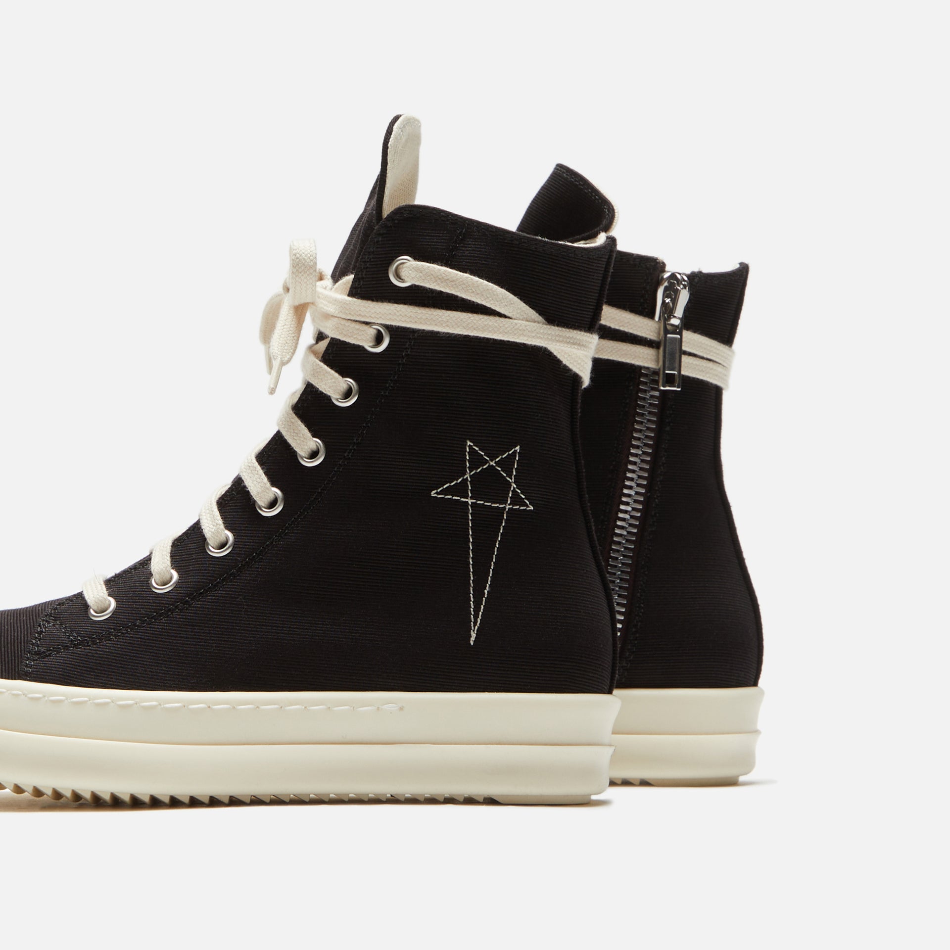 Rick Owens DRKSHDW Pentastitch Sneaker - Black / Milk / Milk Cotton Barre