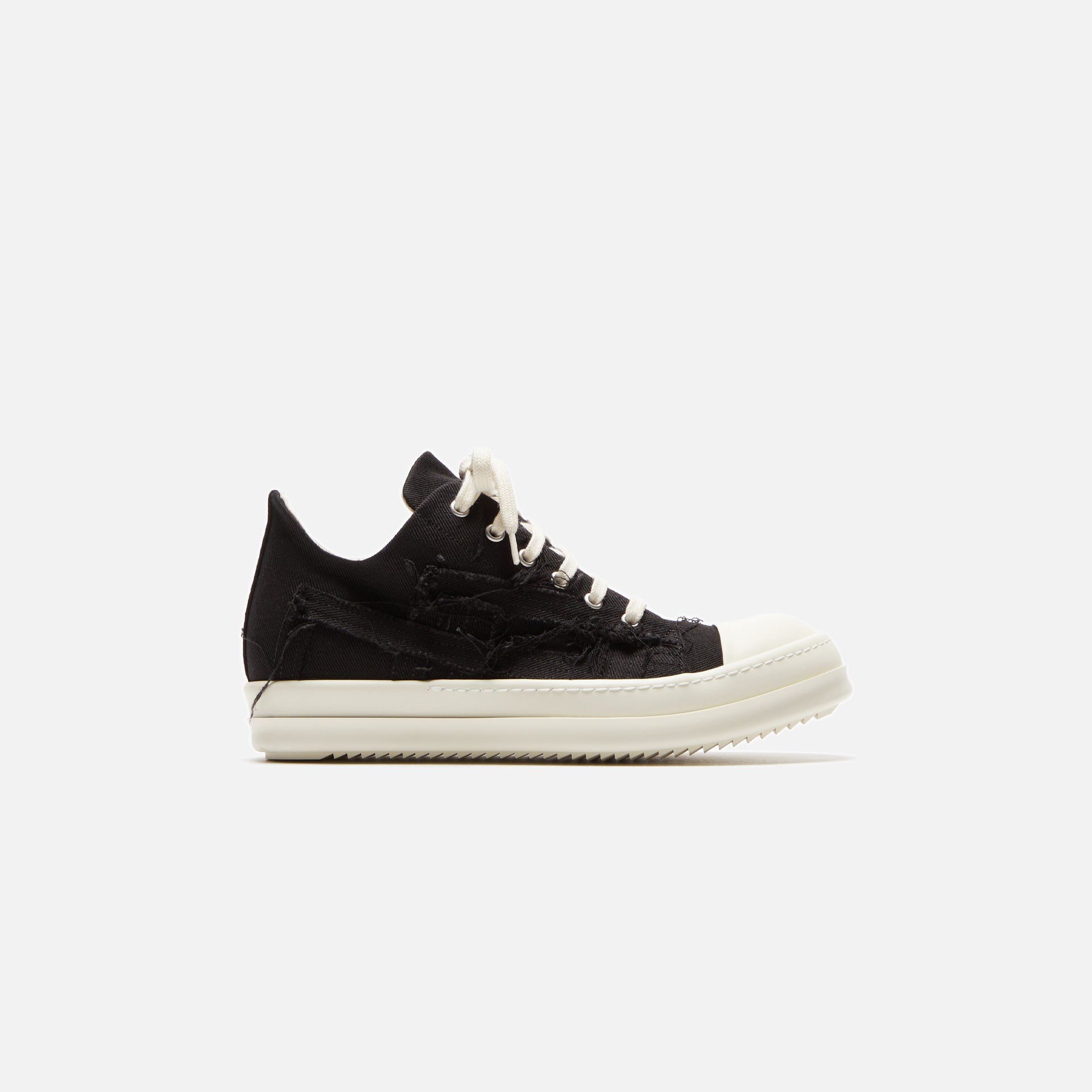 Rick Owens DRKSHDW Slashed Low Sneaks - Black / Milk / Milk Scarpe