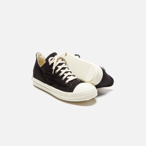 Rick Owens DRKSHDW Slashed Low Sneaks - Black / Milk / Milk Scarpe