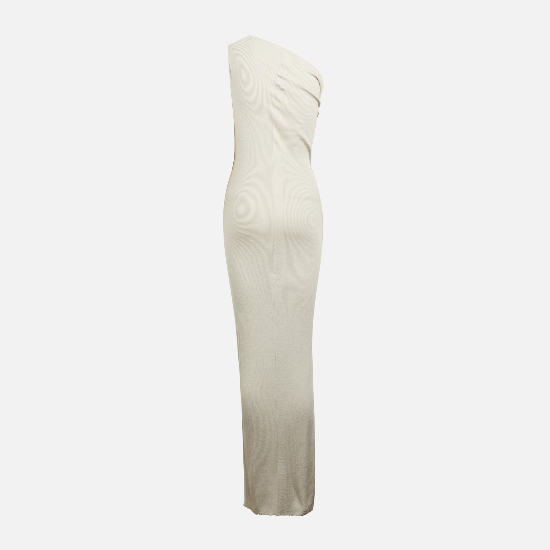 Rick Owens Ribbed One Shoulder Dress - Pearl