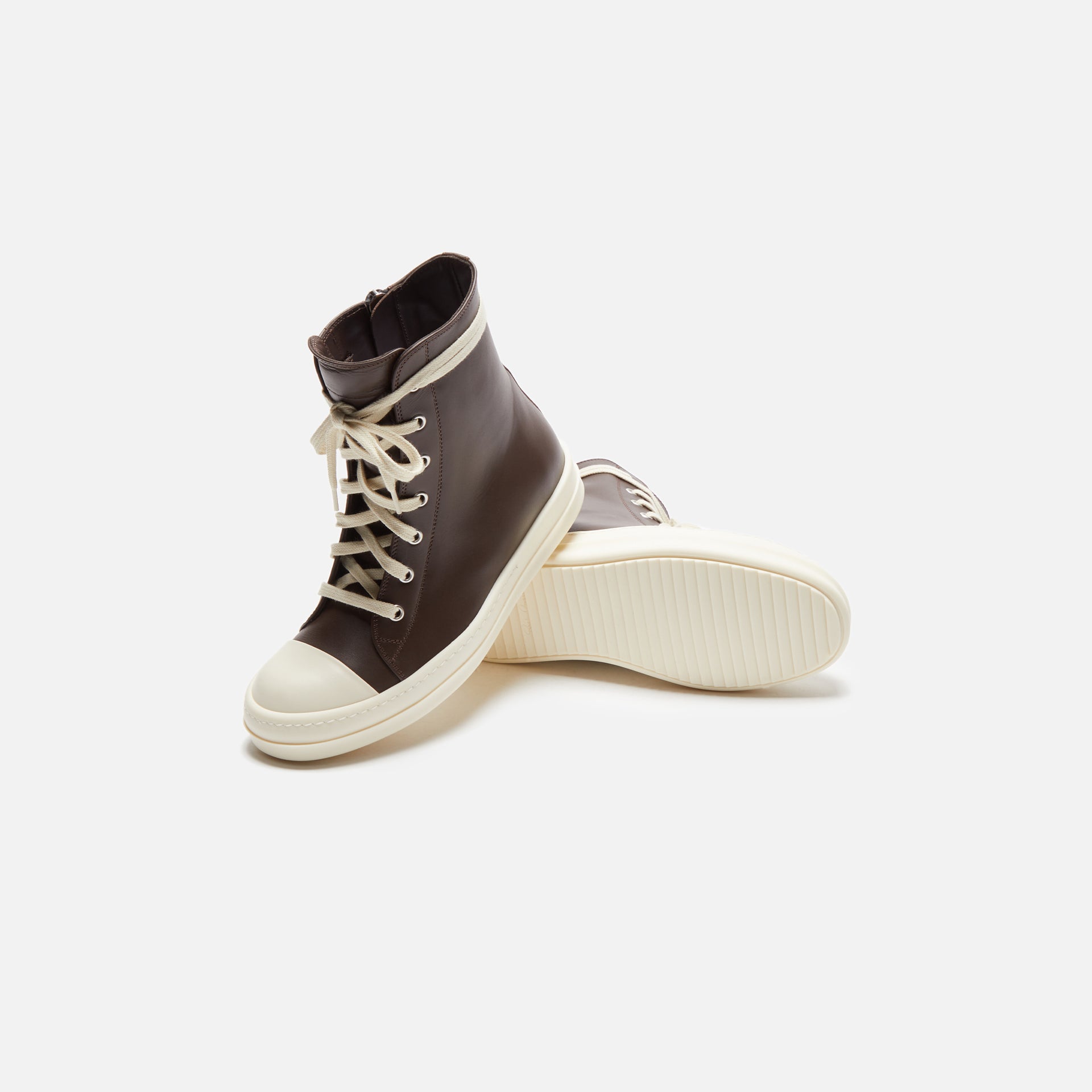 Rick Owens WMNS Scarpe in Pelle Sneakers - Brown / Milk / Milk