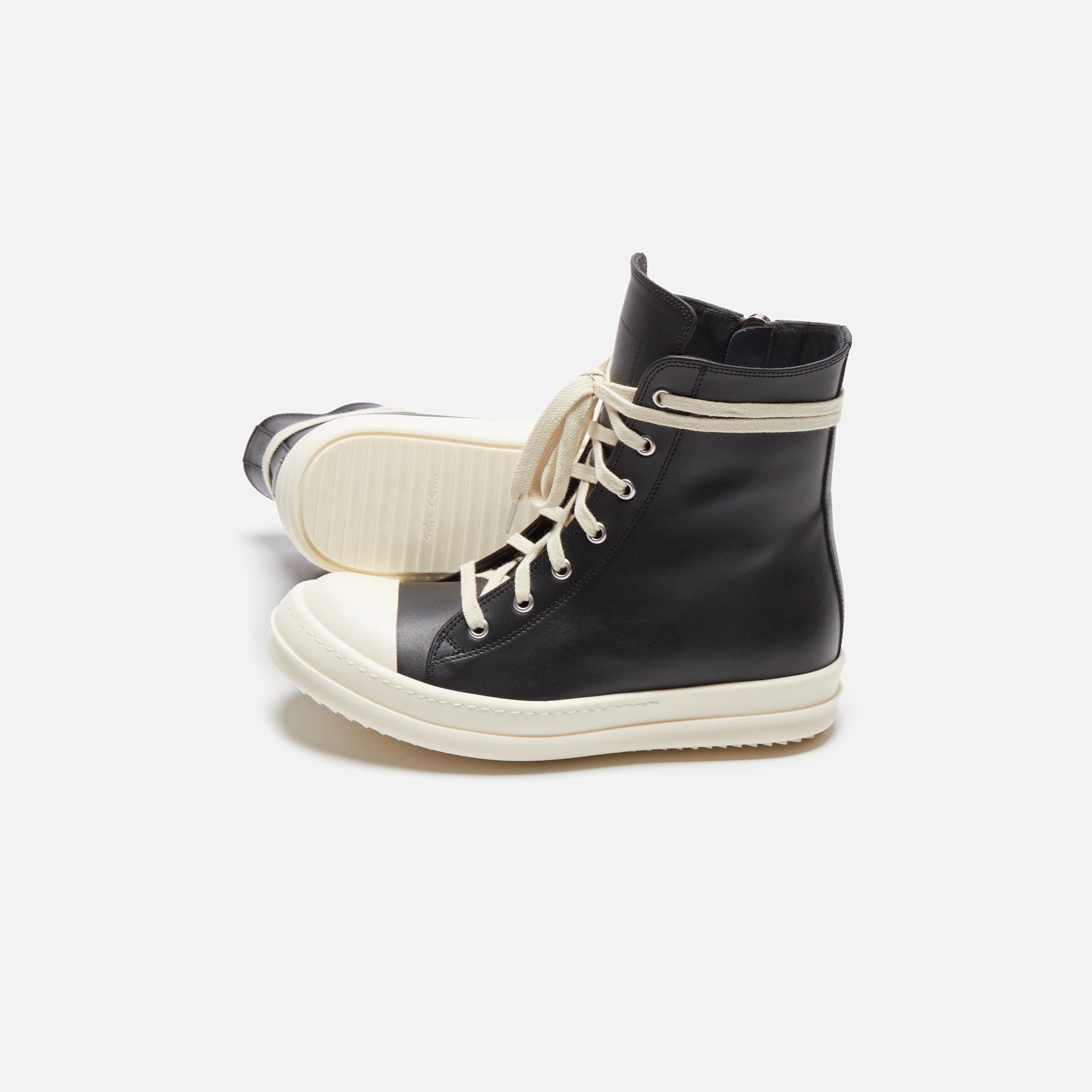 Rick Owens WMNS Scarpe in Pelle Sneakers - Black / Milk