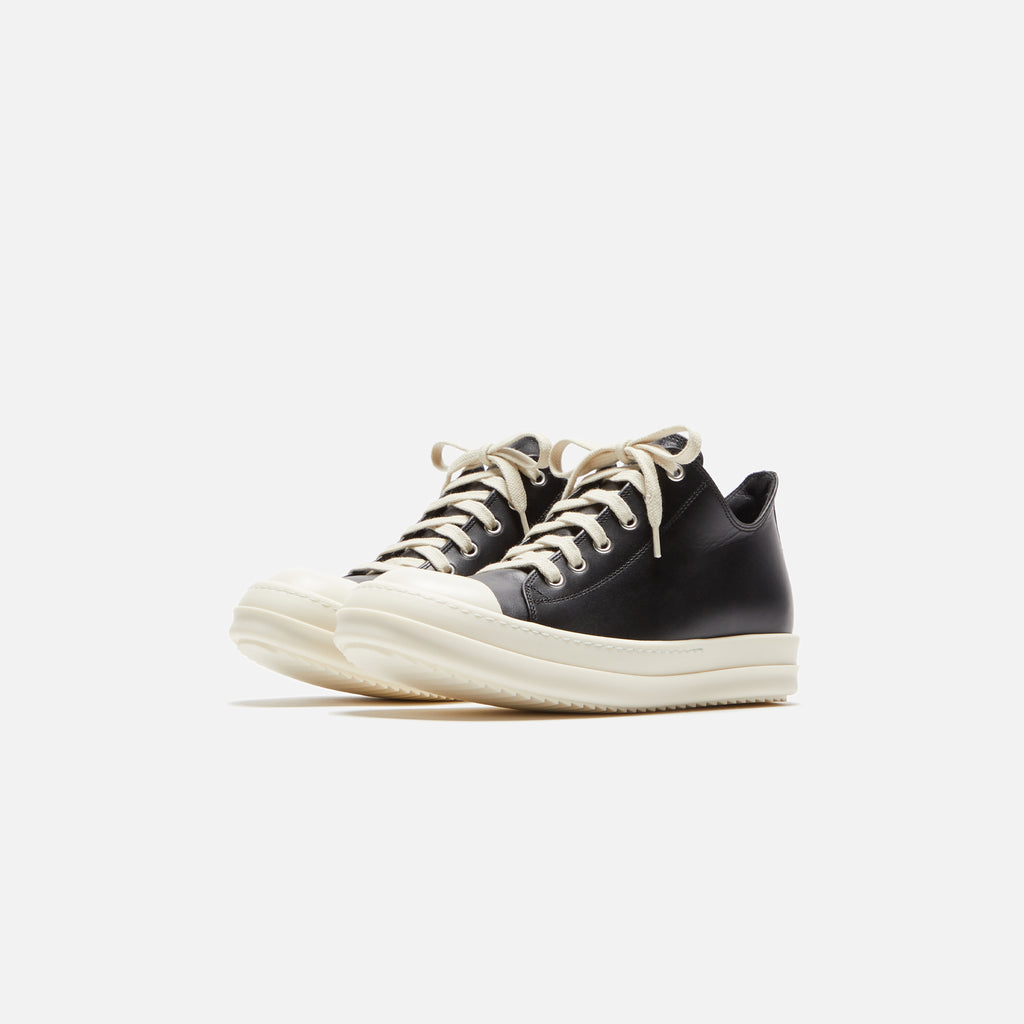 Rick Owens WMNS Scarpe in Pelle Low Sneakers - Black / Milk – Kith