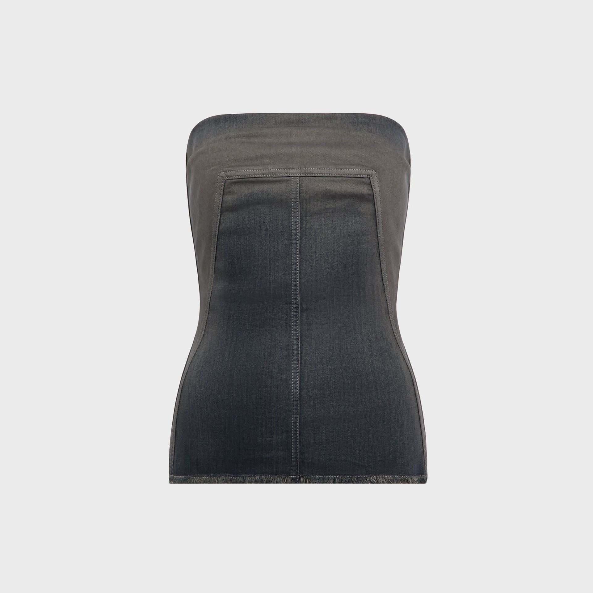 Rick Owens Denim Bustier Top in Darkdust Degrade