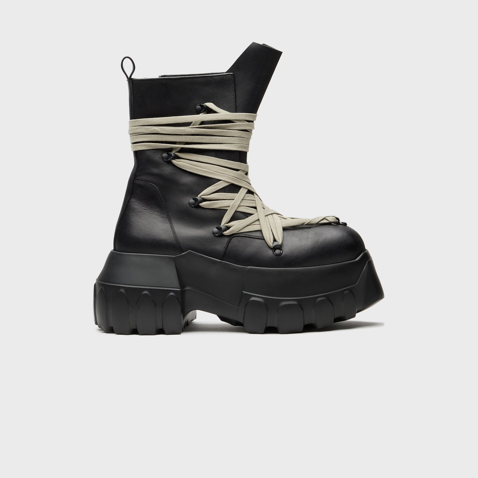Rick Owens Megalaced Mega Tractor Stivali in Pelle - Black