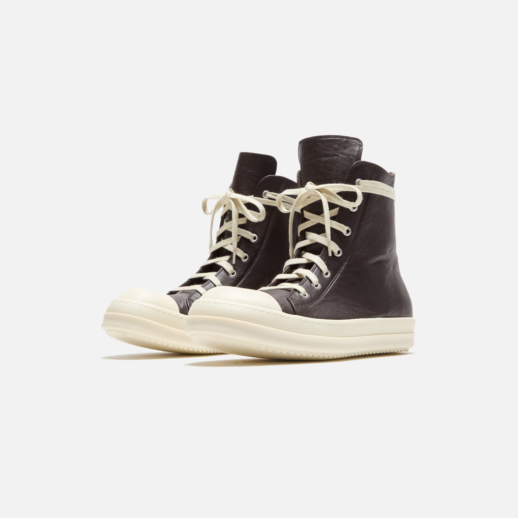 スニーカー Rick Owens Sneaker In Pelle RICK OWENS - Men Waxed Leather Sneakers – Atelier New York