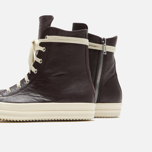 Rick Owens Sneakers Scarpe In Pelle - Mahogany / Milk / Milk