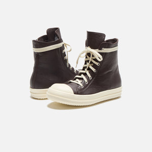 Rick Owens Sneakers Scarpe In Pelle - Mahogany / Milk / Milk