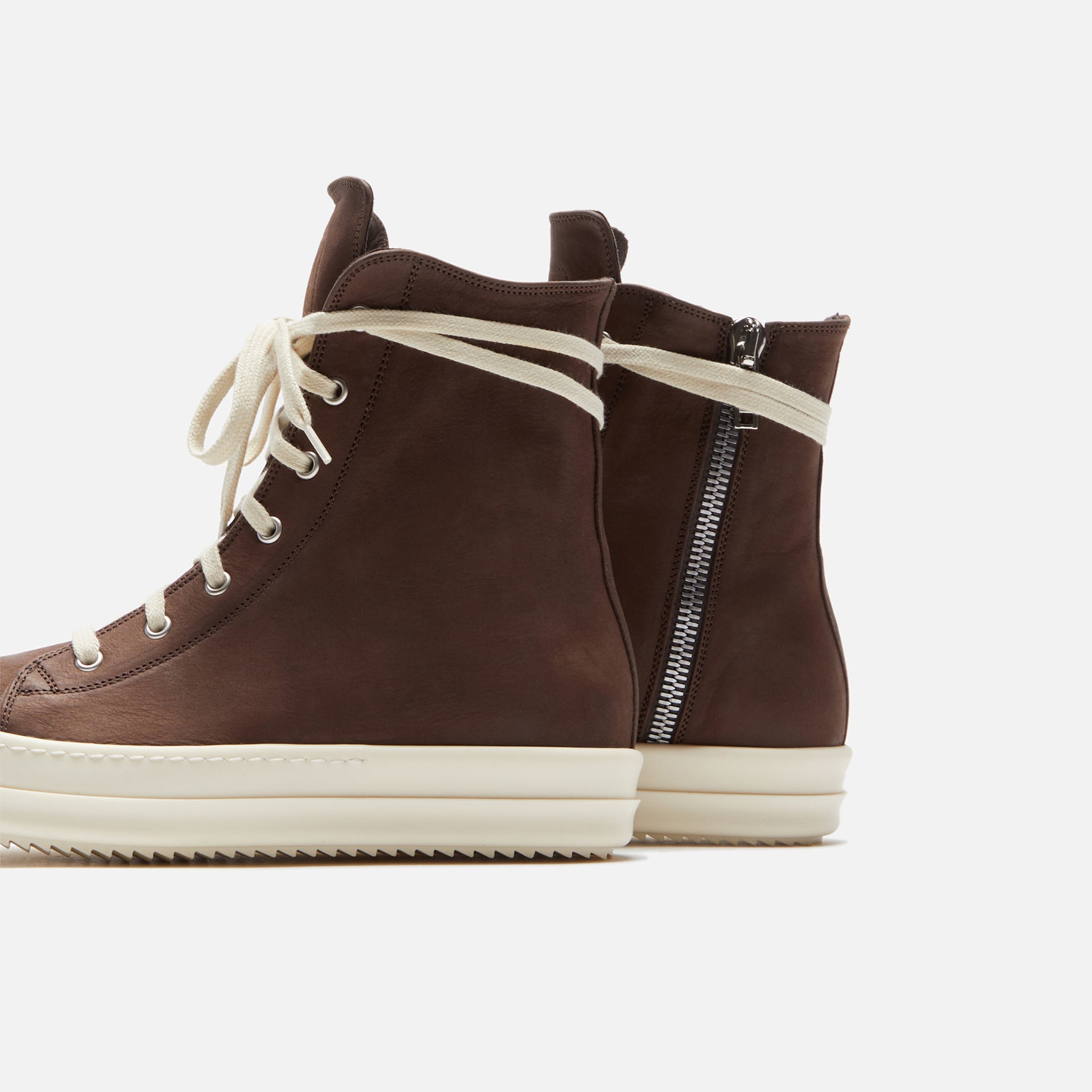 Rick Owens Scarpe in Pelle Sneakers - Brown / Milk / Milk