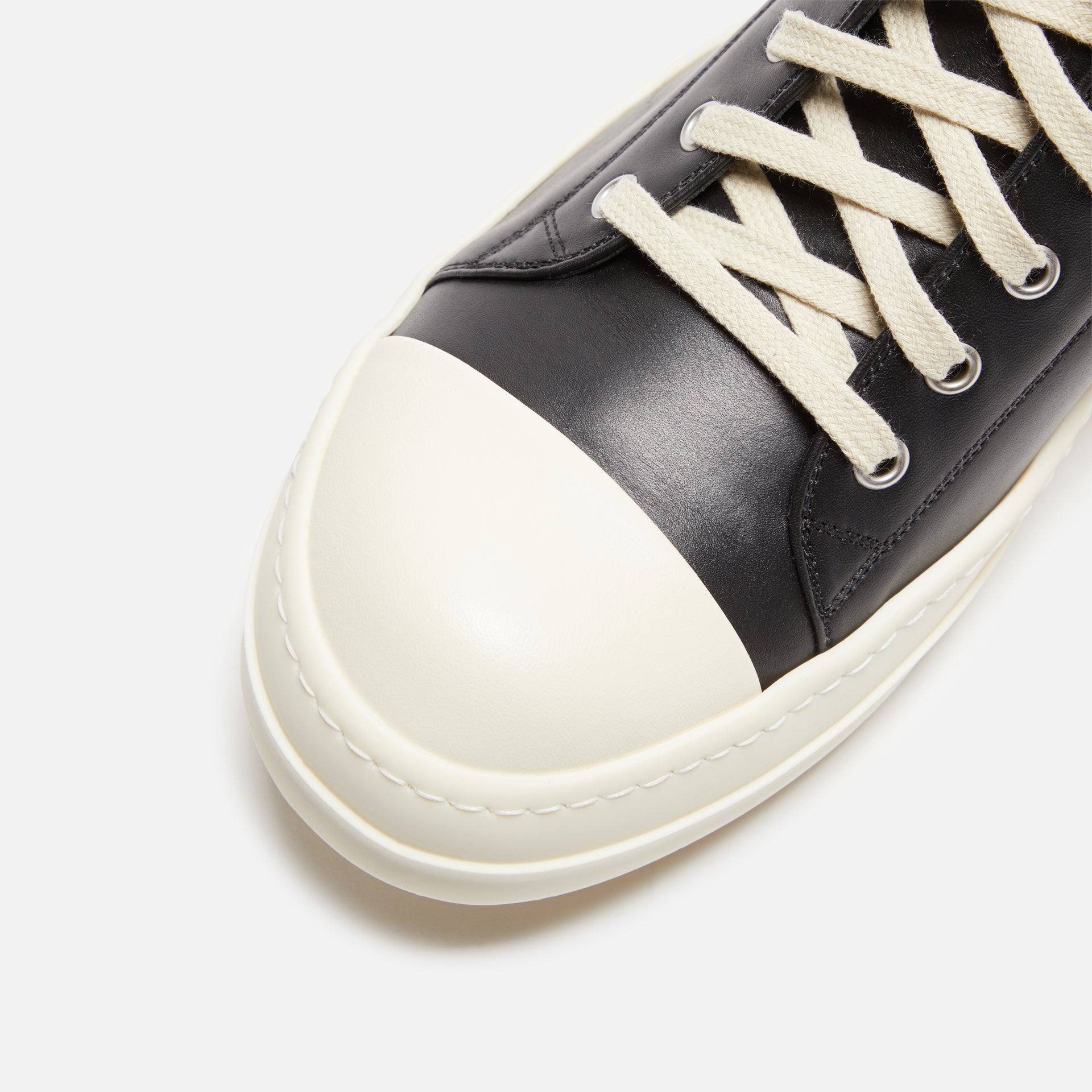 Rick Owens Porterville Low Sneaks - Black / Milk / Milk Scarpe in Pelle