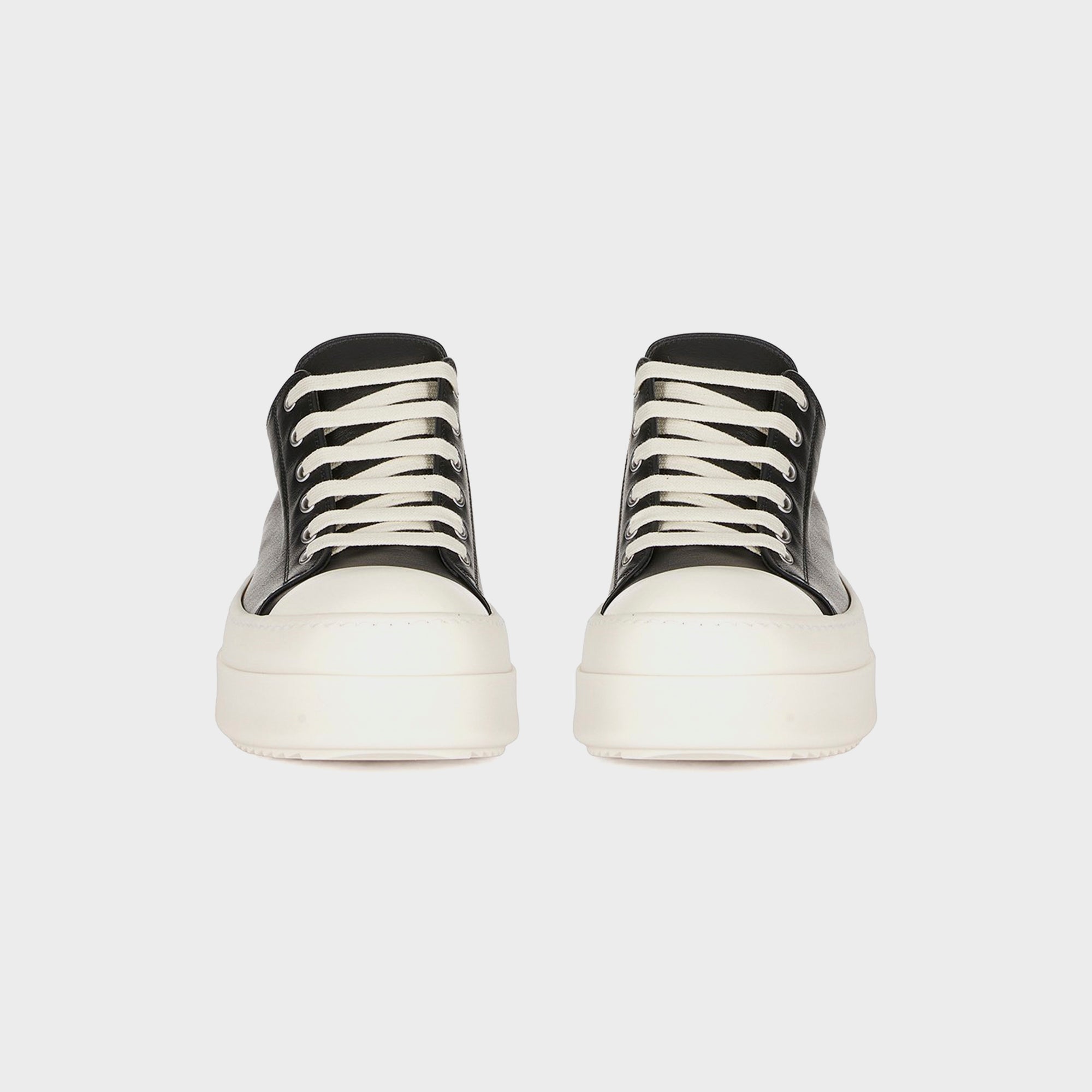 Rick Owens Mega Bumper Low Sneaks レザースニーカー ブラック Rick Owens Mega Bumper Leather Sneakers Black Milk Men's