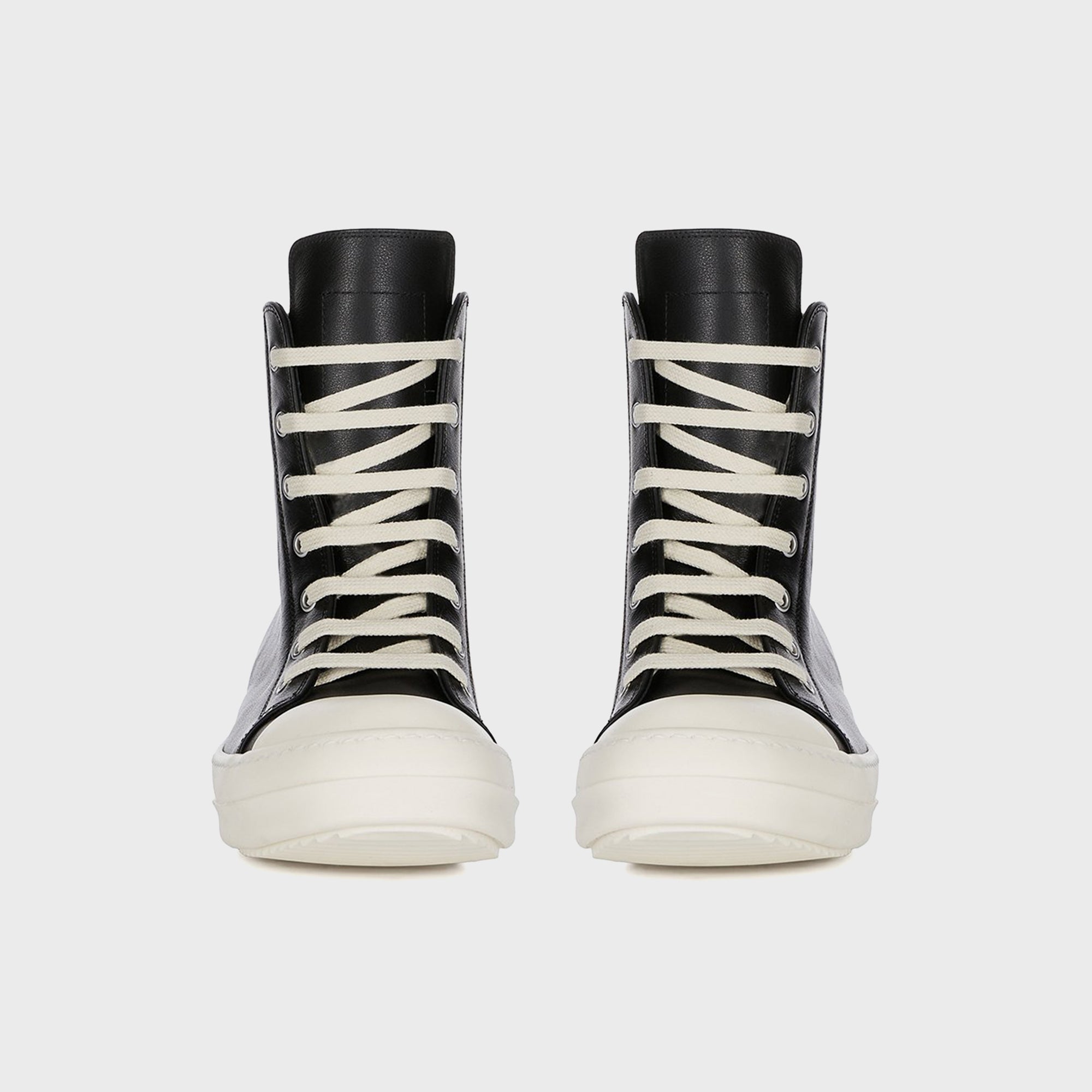 Rick Owens Leather Sneakers Scarpe in Pelle - Black / Milk
