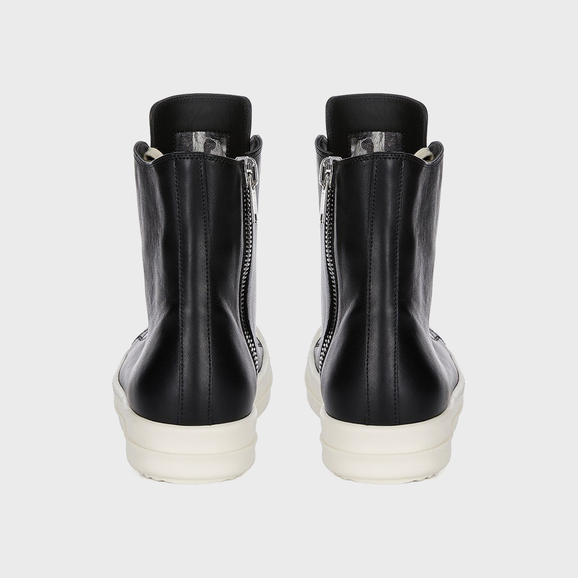 Rick Owens Leather Sneakers Scarpe in Pelle - Black / Milk