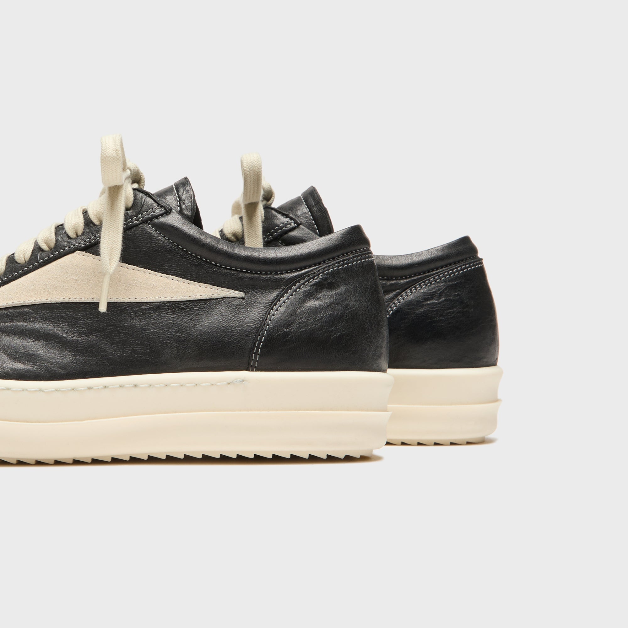 Rick Owens WMNS Black Temple Vintage Sneaks - Pelle Black / Milk