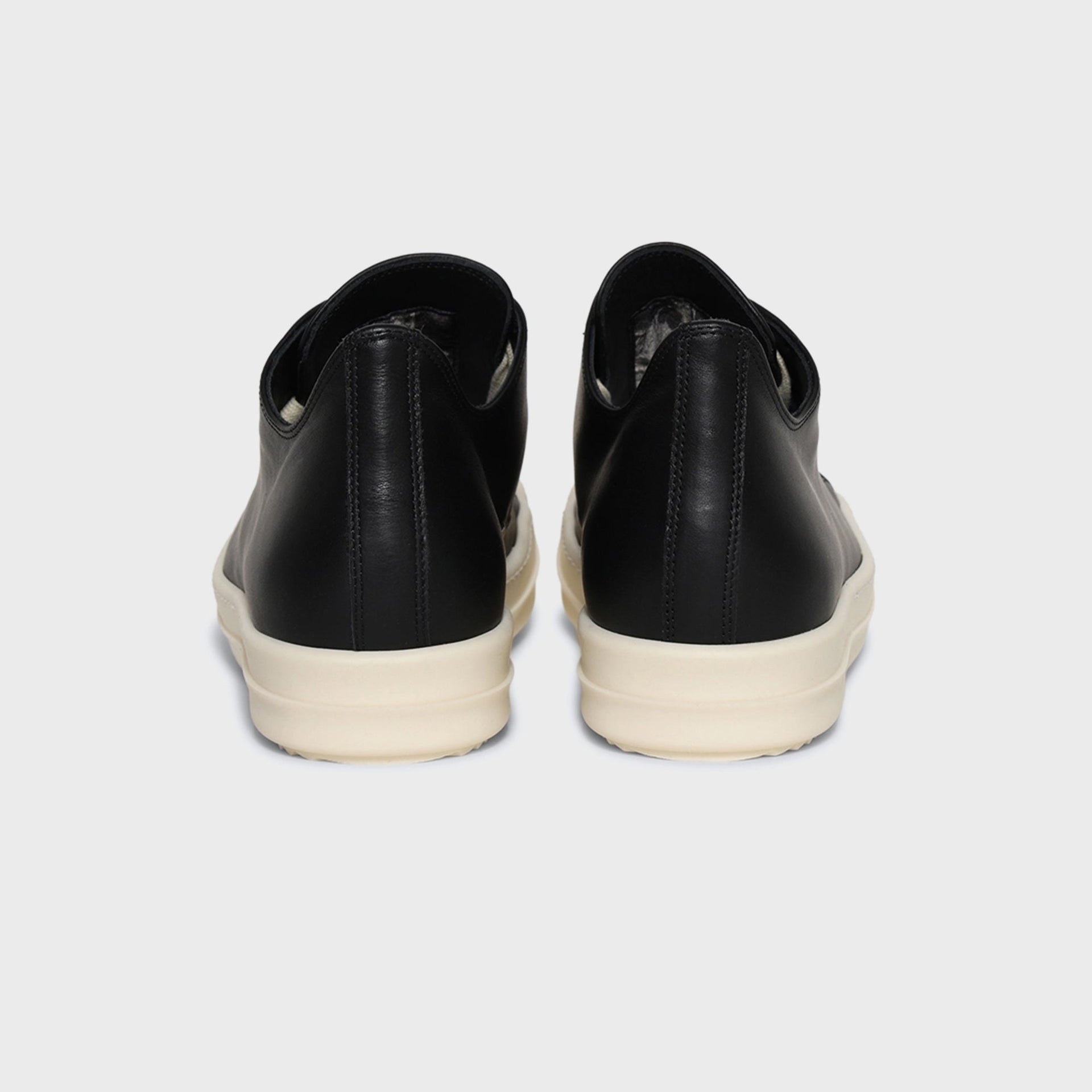 Rick Owens WMNS Black Hollywood Low Sneaks - Pelle Black / Milk / Milk