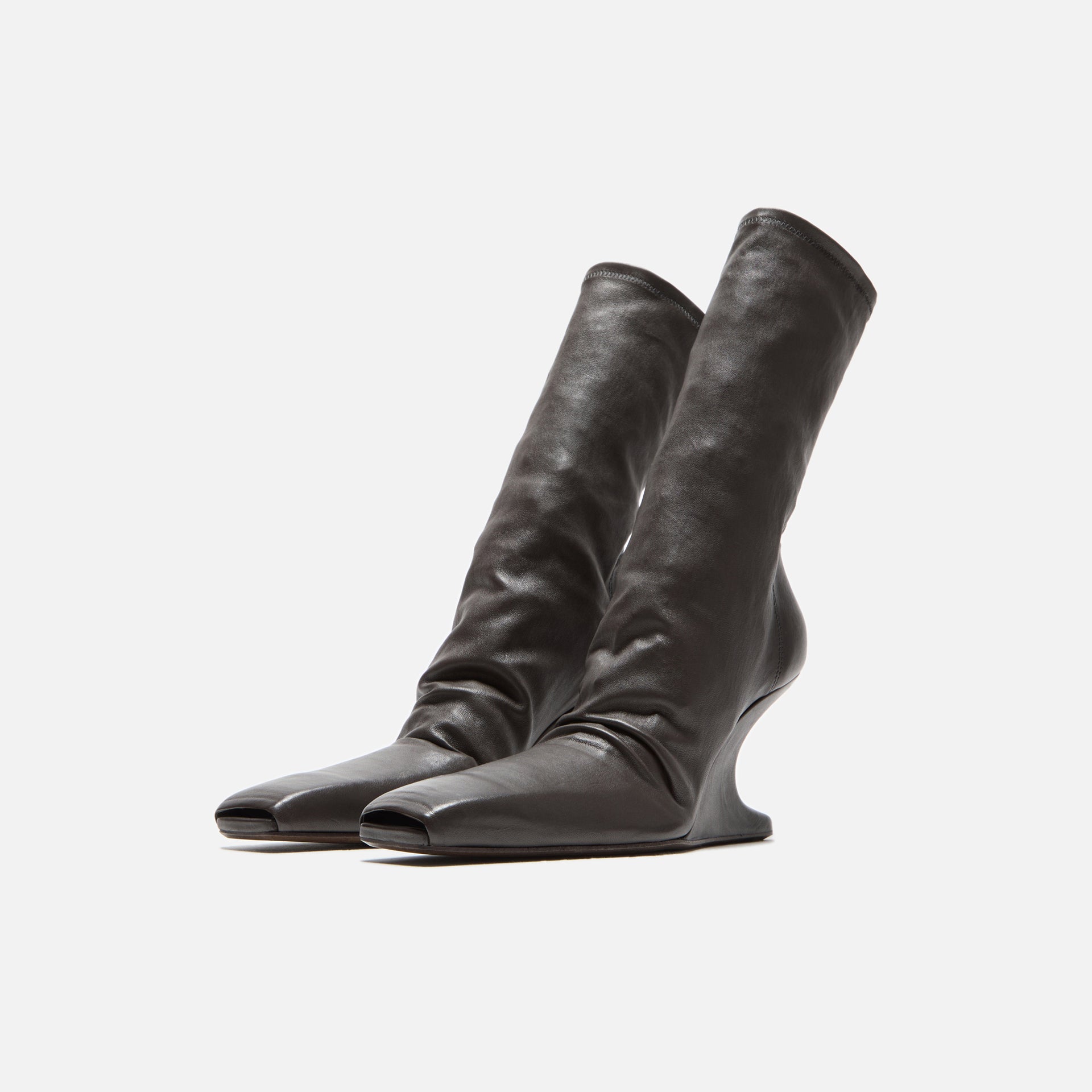 Rick Owens WMNS Cantilever 8 Wedge Ankle Boot - Dark Dust Stivali in Pelle