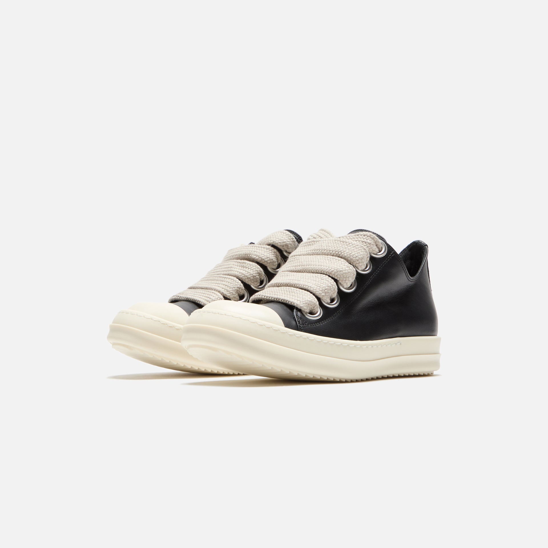 Rick Owens WMNS Jumbo Laced Low Sneaks - Black / Pearl / Milk