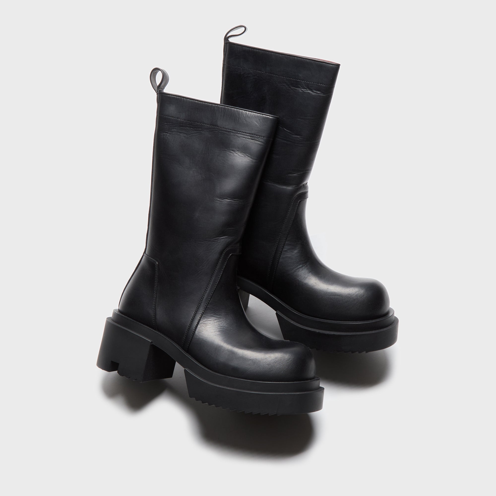 靴 Rick Owens CALF PULL ON BOGUN Rick Owens Concordians Calf Pull On Bogun Boots - Black – Kith
