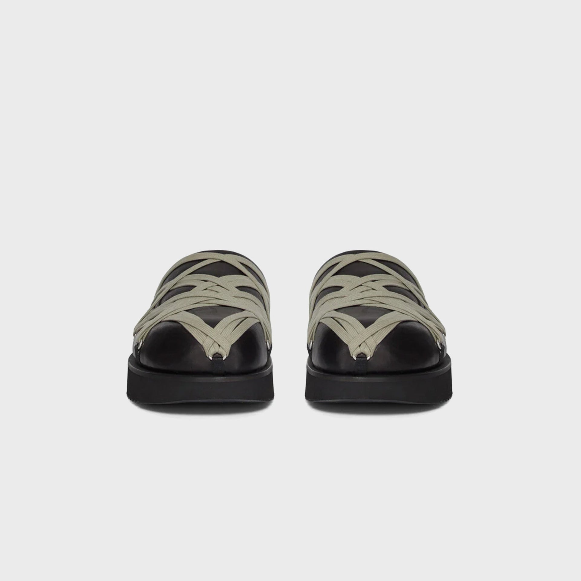 Rick Owens Temple Megalace Slides - Black / Pearl Grey