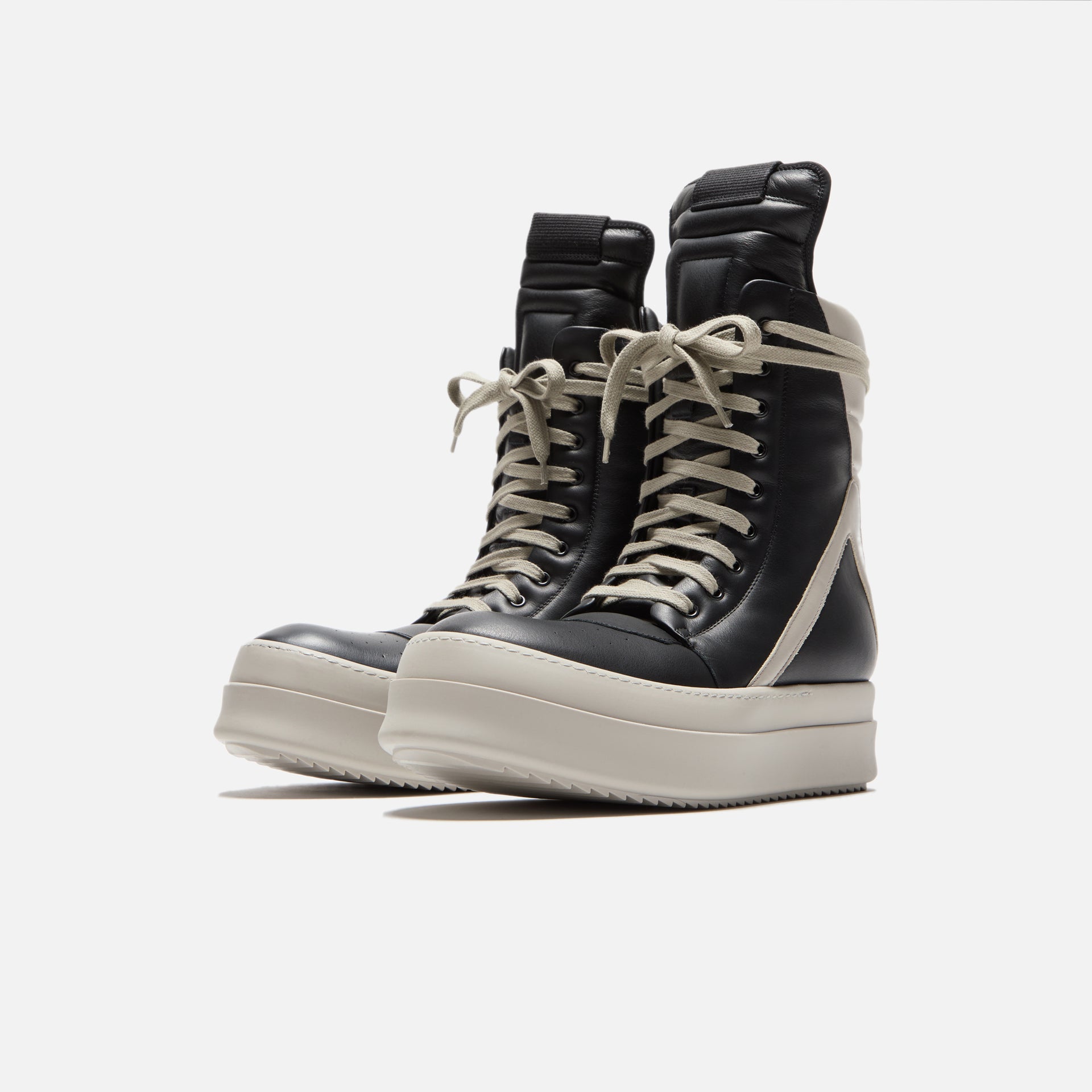 Rick Owens Mega Geobasket Sneakers - Black / Pearl / Pearl